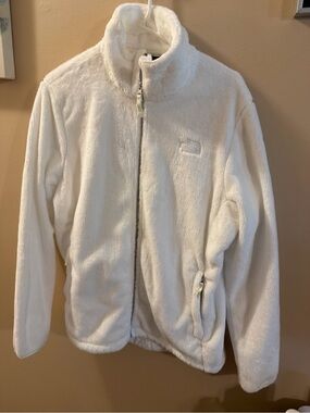 The North Face White Plush Fleece Full-Zip Jacket size XL